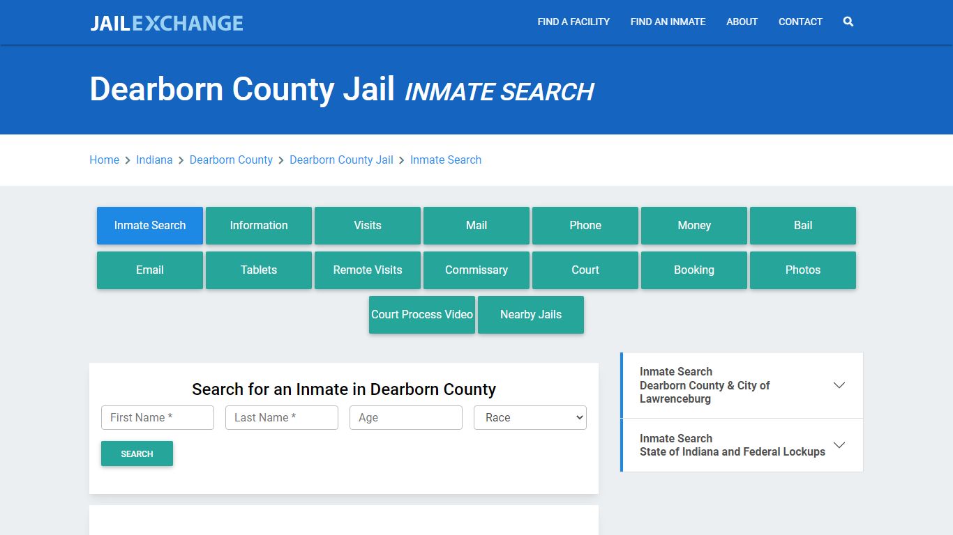 Dearborn County Jail, IN Inmate Search: Roster & Mugshots