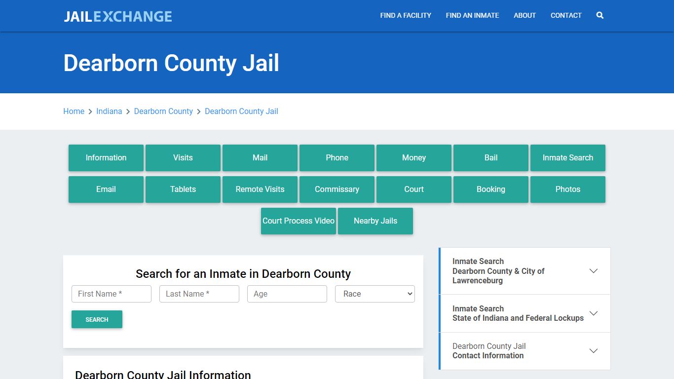 Dearborn County Jail Roster Lookup, IN, Inmate Search