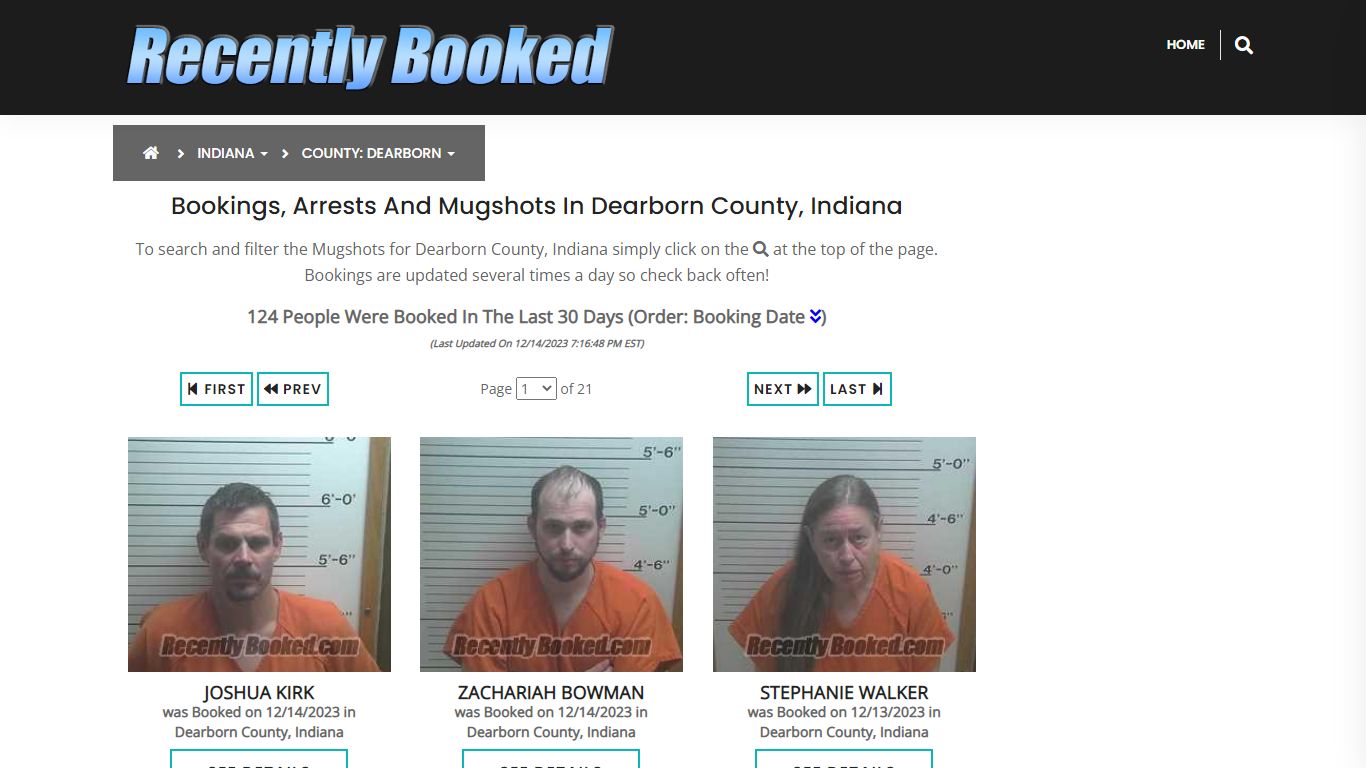 Bookings, Arrests and Mugshots in Dearborn County, Indiana